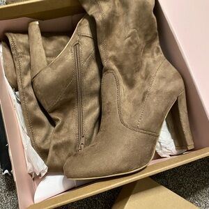 Charlotte Russe Knee high tan suede boots